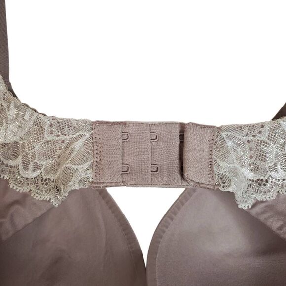 Victoria's Secret Ruched Plunge Gorge Lace Trim Underwire Bra Taupe Size 34DD - Picture 4 of 12